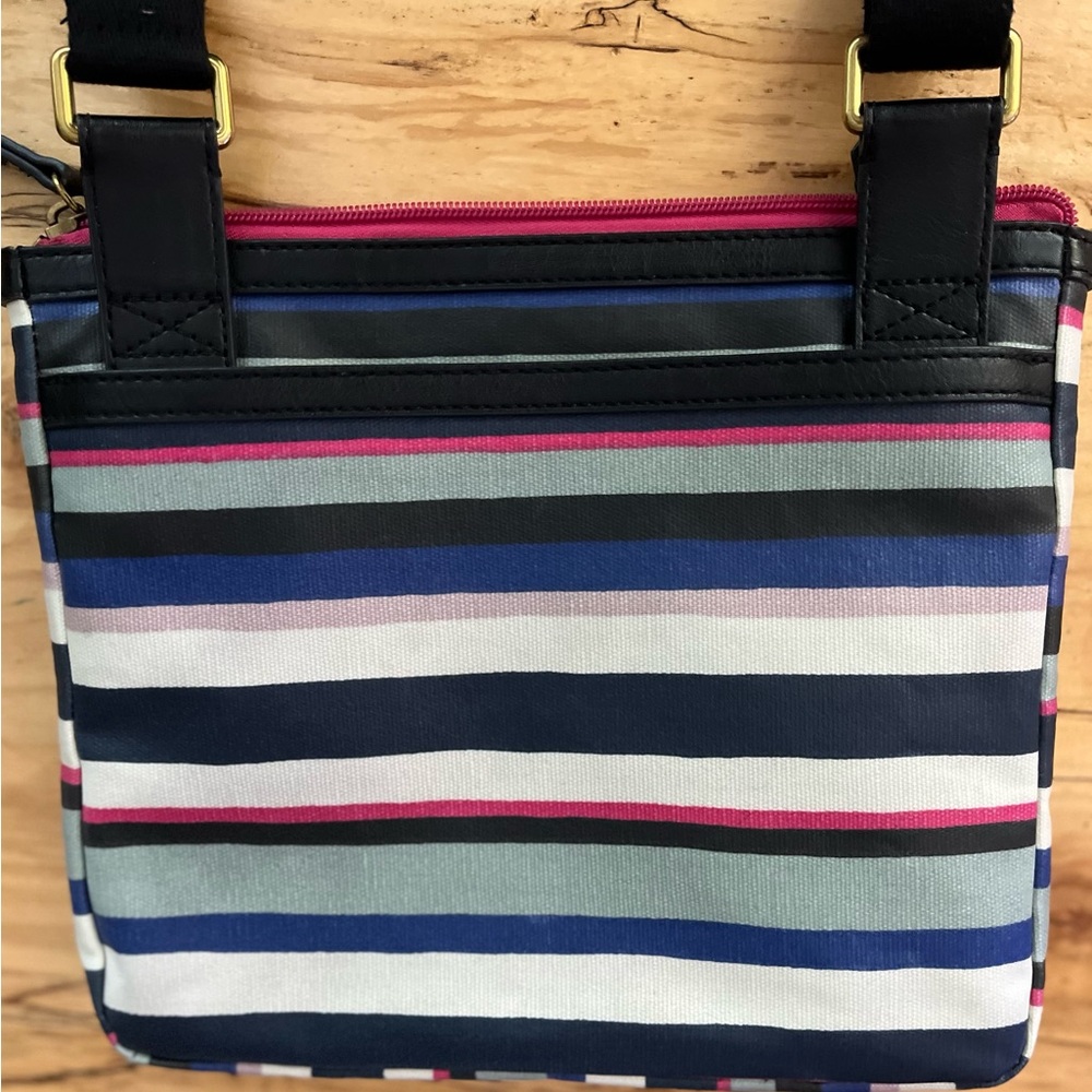 Fossil Eliza Coated Canvas Striped Crossbody Bag EUC - Picture 12 of 13